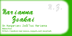 marianna zsakai business card